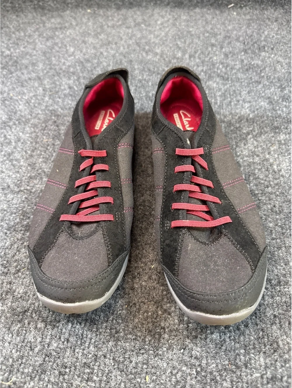 Clarks Collection Women’s Size 5.5 M Gray Suede Leather Lace Up Sneakers Shoes